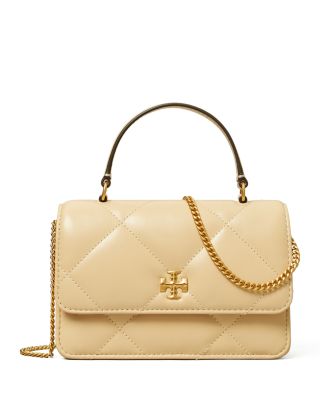 Tory Burch Mini Kira Diamond Quilt Top Handle Chain Wallet