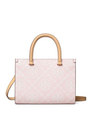 T Monogram Embossed Square Tote
