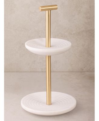 Regalia Tiered Marble Jewelry Stand