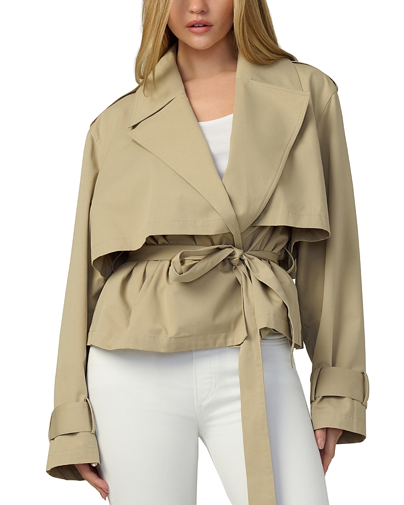 Shop Joe's Jeans The Liz Cropped Trench Coat In Camel