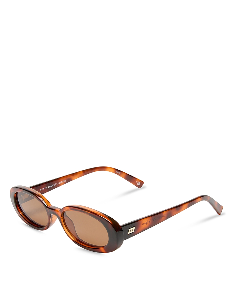 Le Specs Womens Toffee Tort Outta Love Polycarbonate Oval-frame Sunglasses In Toffee Tortoise