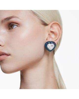 Dulcis Multicolor Crystal Heart Clip On Earrings