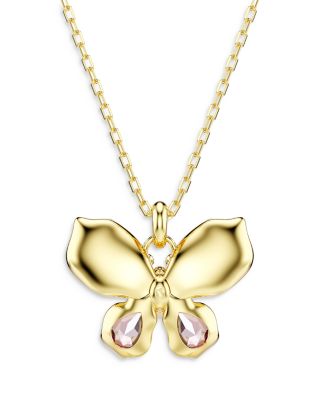 Idyllia Crystal Butterfly Pendant Necklace, 16.5-19.25"
