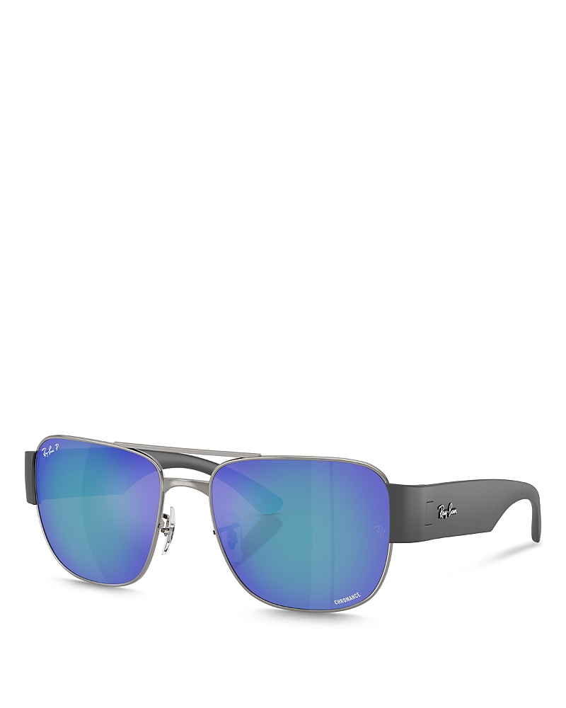 Ray Ban Sunglasses Unisex Rb3756ch Chromance - Sand Grey Frame Grey Lenses Polarized 59-18 In Gunmetal