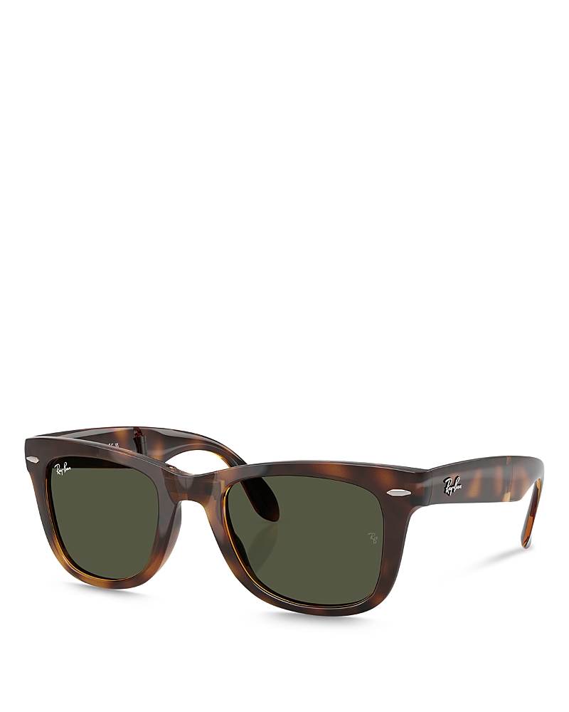 Ray Ban Wayfarer Ease Sunglasses Tortoise Frame Green Lenses 50-22 In Havana