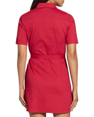 Linen Blend Military Mini Dress