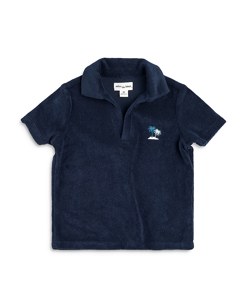 Miles The Label Boys' Short Sleeved Rash Guard Polo - Little Kid, Big Kid In Nav-navy