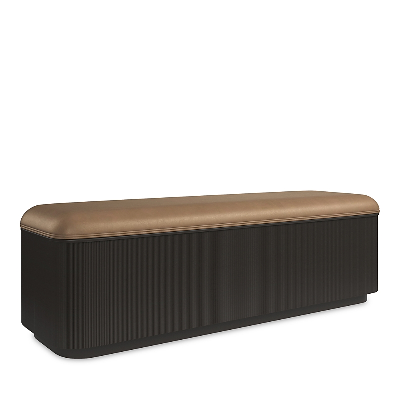 Caracole For The Love Of Bed Bench, Dark Chocolate In Dark Chocolate With Leather