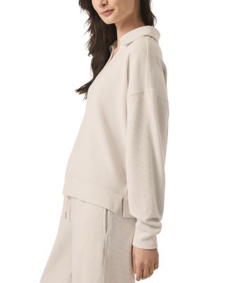 Waffle Knit Scuba Polo Sweatshirt 