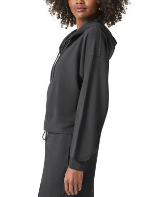 Waffle Knit Scuba Zip Up Hoodie