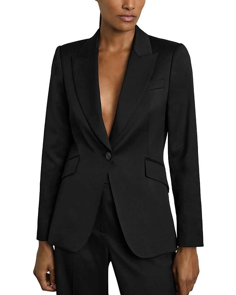 Shop Reiss Single Breasted Tailored Blazer In Black