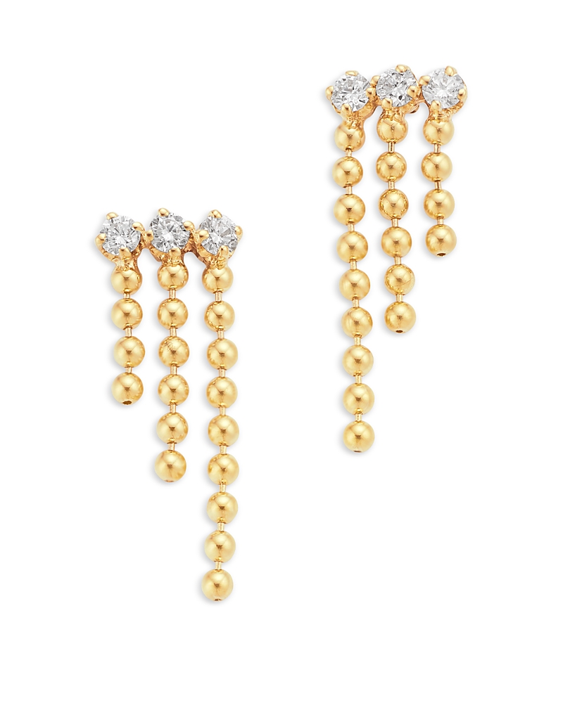 Zoe Chicco 14K Yellow Gold Prong Diamonds Diamond Waterfall Drop Earrings