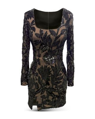 Hilary Sequin Square Neck Mini Dress