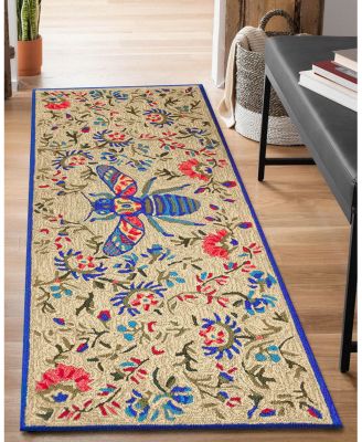 Liora Manne Frontporch Flora Bee Runner Area Rug, 2' x 5'