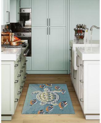 Liora Manne Frontporch Turtle And Fish Area Rug, 1'8" x 2'6"