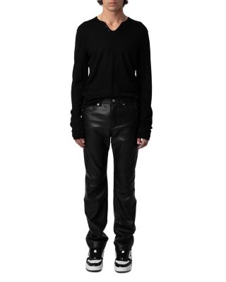 Straight Leg John Leather Pants