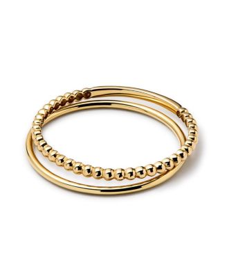Ana Luisa - Gold Band Bead Two Ring Set