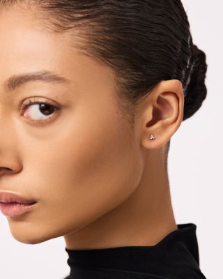  Gold Lab-Grown Diamond Trefoil Stud Earrings