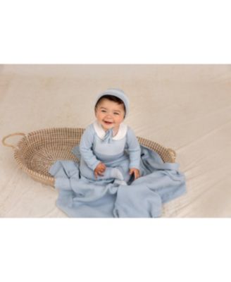 Boys' Jacquard Collared Knit Romper & Bonnet - Baby
