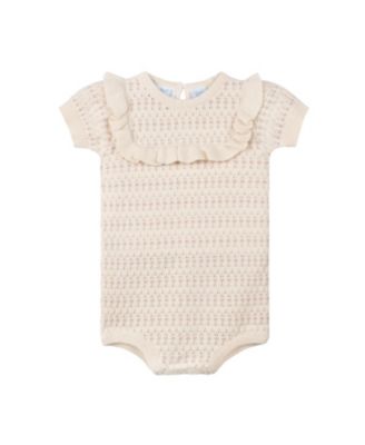 Girls' Pointelle Jacquard Knit Romper - Baby