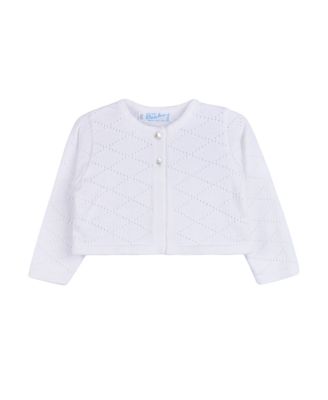 Girls' Diamond Pointelle Cropped Cardigan - Little Kid