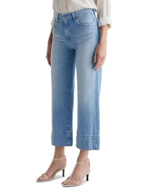 Saige Mid Rise Wide Leg Crop Jeans in Dana Point