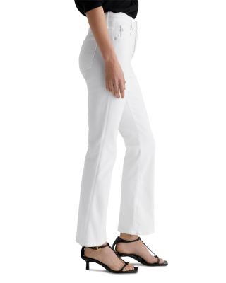 Farrah Mid Rise Boot Crop Jeans in Gallery White