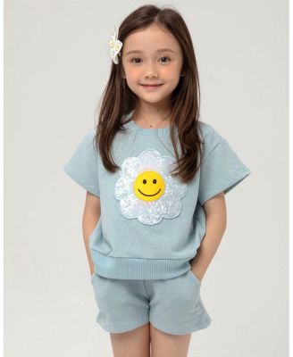 Girls' Metallic Daisy Sweatshirts Set - Baby, Little Kid, Big Kid