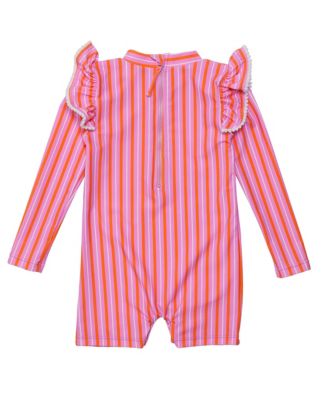 Girls' Stripy Sunset Sustainable Long Sleeve Sunsuit - Baby