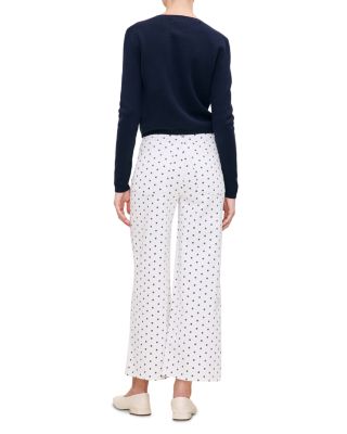 Hepburn High Rise Ankle Wide Leg Jeans in Marine Dots
