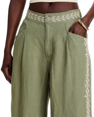 Workwear Embroidered Linen Jacket & Pants