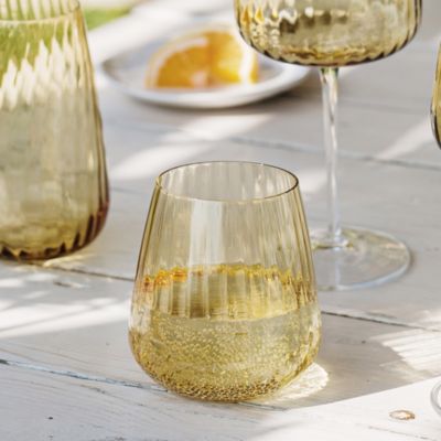 Francesca Amber Double Old Fashioned Glass