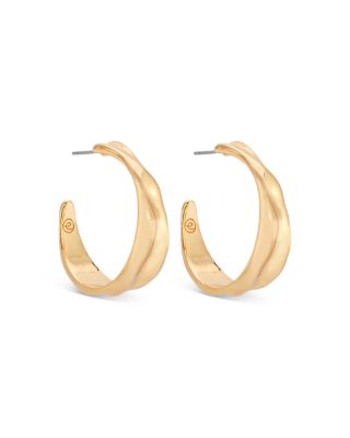 Liquid Lux 18K Yellow Gold Plated Hoop Earrings, 1.2" diameter