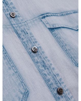 Denim Print Button Up Shirt