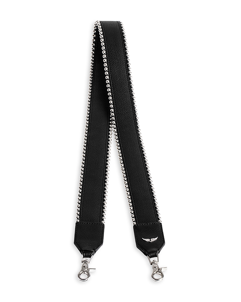 Zadig & Voltaire Stud Piping Shoulder Strap In Noir