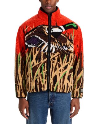 Market Duck Pond High Pile Fleece Jacket In Orange Multi | ModeSens