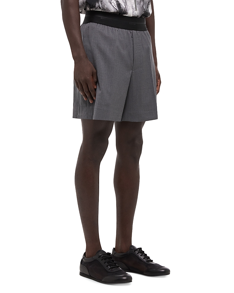 Helmut Lang Wool 7 Car Shorts In Light Gray Melange