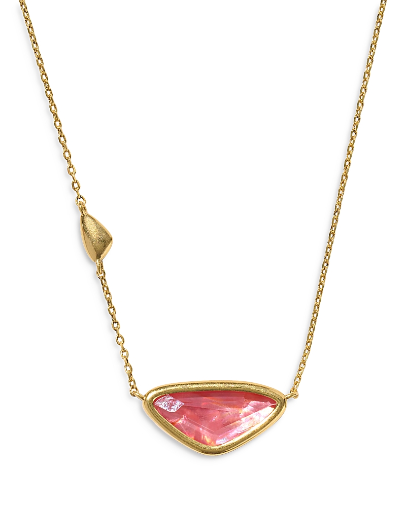 Kendra Scott Margot Pink Shell Short Pendant Necklace, 16-18 In Pink/gold