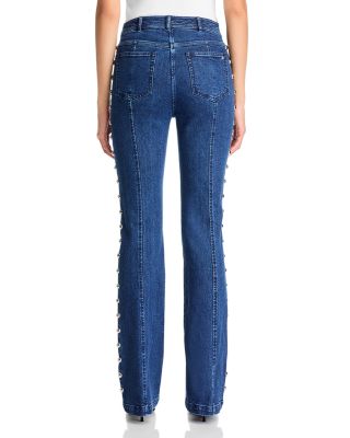 Shailene Studded High Rise Jeans in Oceane