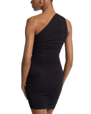 Ruched One Shoulder Mini Dress