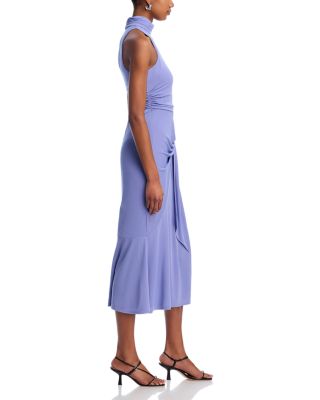 Rori Tie Waist High Neck Midi Dress - Exclusive