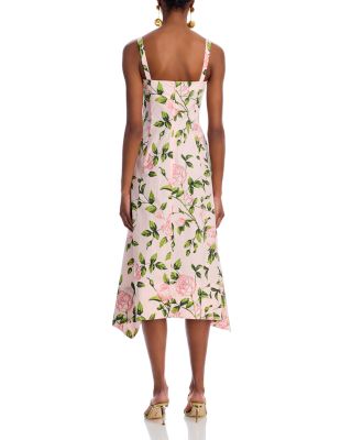 Sleeveless Square Neck English Roses Poplin Dress