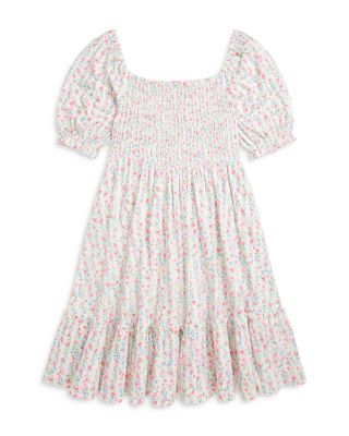 Ralph Lauren - Girls' Floral Smocked Cotton Jersey Dress - Little Kid, Big Kid