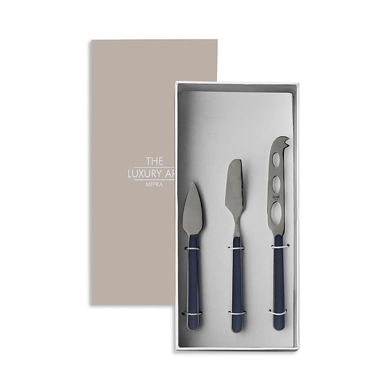 Mepra Fantasia Cobalt 3 Piece Cheese Knife Set In Cobalt