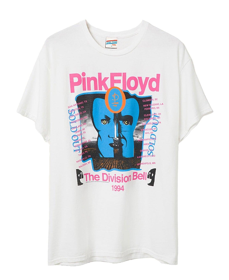 Junk Food Clothing Unisex Pink Floyd Division Bell Flea Market Tee In White
