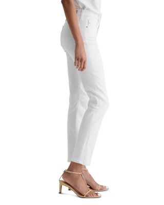 Mari Mid Rise Straight Leg Jeans in White