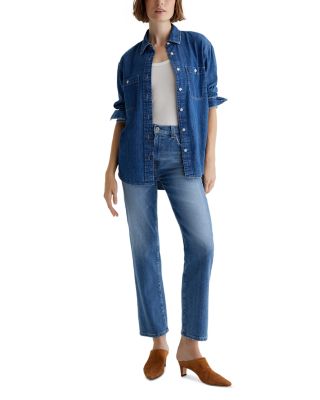 Brinley Mid Rise Straight Leg Jeans in Iris
