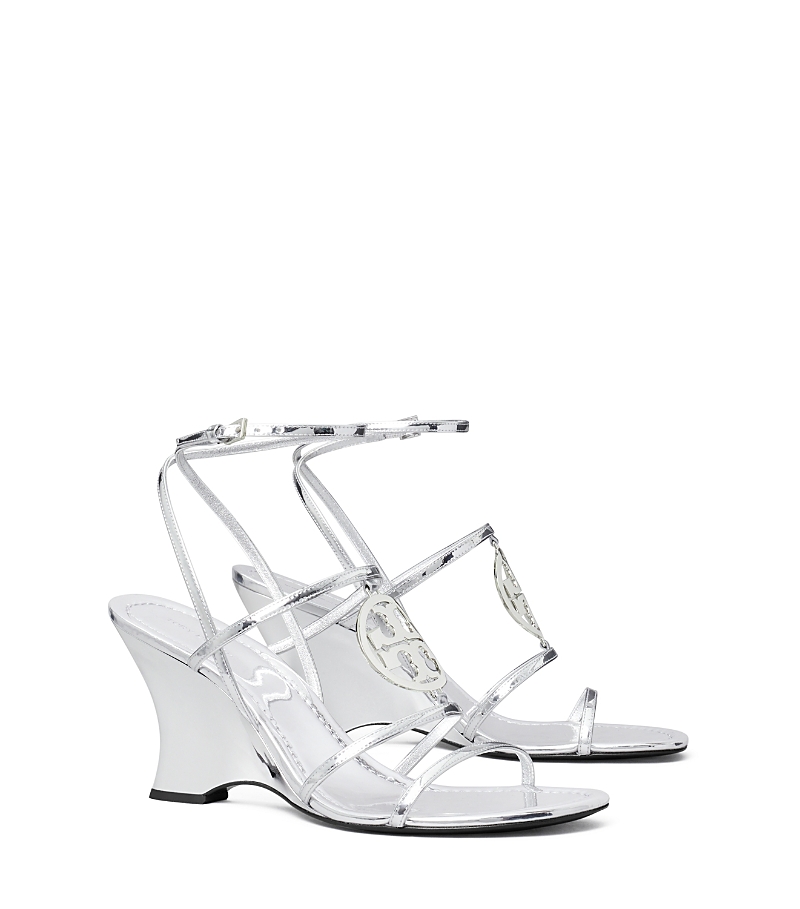 Tory Burch Women's Capri Miller Wedge Sandals In Argento