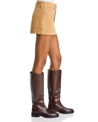 Suede Carpenter Mini Skirt