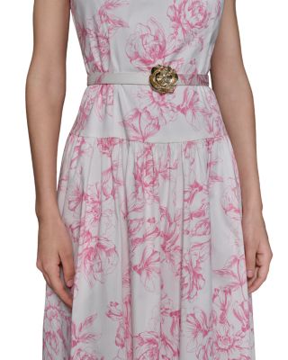 Printed Sleeveless Midi Dress